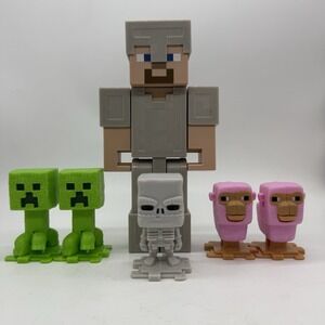 Mojang Minecraft Steve Iron Armor Figure W Fast Food Toys Minecraft Movie Lot